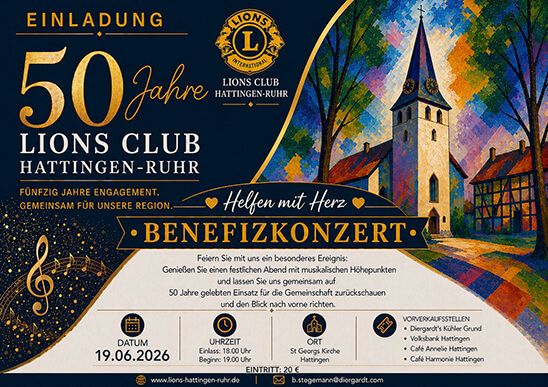 Benfizkonzert "Helfen mit Herz" 50 Jahre Lions-Club Hattingen-Ruhr