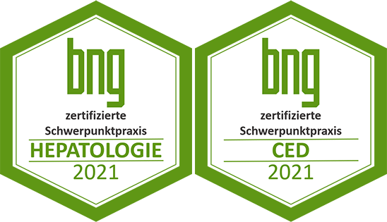 Zertifizierung "BNG-Schwerpunktpraxis für HEPATOLOOGIE und chronisch-entzündliche Darmerkrankungen (CED)"