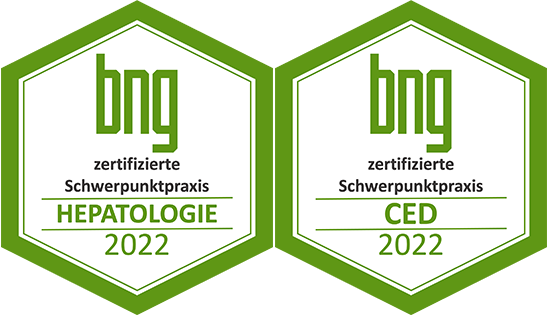 Zertifizierung "BNG-Schwerpunktpraxis für HEPATOLOOGIE und chronisch-entzündliche Darmerkrankungen (CED)"