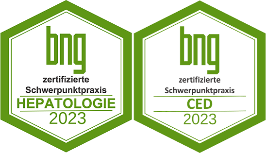 Zertifizierung "BNG-Schwerpunktpraxis für HEPATOLOOGIE und chronisch-entzündliche Darmerkrankungen (CED)"