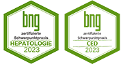Zertifizierung "BNG-Schwerpunktpraxis für HEPATOLOOGIE und chronisch-entzündliche Darmerkrankungen (CED)"